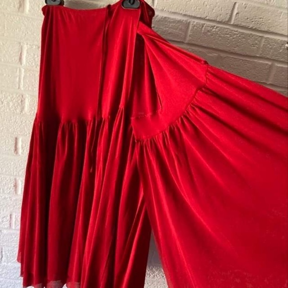 FUZZI  Wrap Red Maxi Skirt Size S - Picture 2 of 11